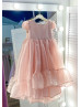 Pink Organza Flower Girl Dress Girls Party Dress